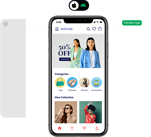 Real time app preview